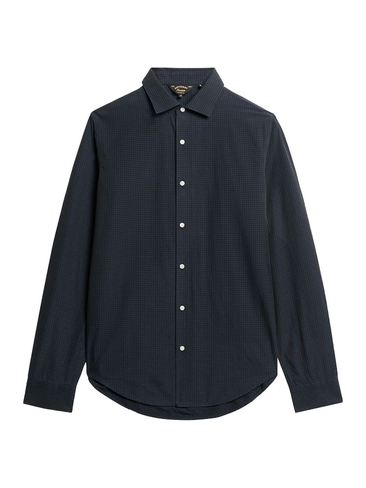 Superdry Grey/Navy Check 100% Cotton Casual Long Sleeve Shirt - Image 4 of 4