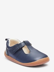 Navy Standard Fit (F) Leather First Walker T-Bar Shoes - Image 3 of 5