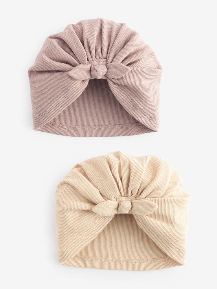 Neutral Baby 100% Cotton Turbans 2 Pack (0-18mths) - Image 1 of 2