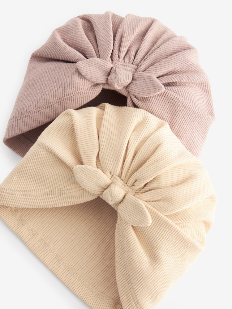 Neutral Baby 100% Cotton Turbans 2 Pack (0-18mths) - Image 2 of 2