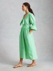 White Stuff Green Maisie Poplin Stripe Dress - Image 1 of 6