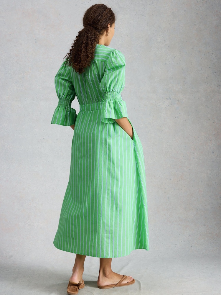 White Stuff Green Maisie Poplin Stripe Dress - Image 2 of 6 White Stuff Green Maisie Poplin Stripe Dress - Image 2 of 6