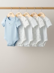 Mamas & Papas Blue Whale Bodysuits 5 Pack - Image 1 of 3