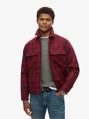 Superdry Scarlett Ombre Surplus Wool Check Zip Thru Jacket - Image 1 of 5