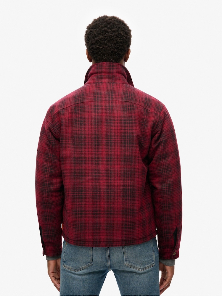 Superdry Scarlett Ombre Surplus Wool Check Zip Thru Jacket - Image 2 of 5