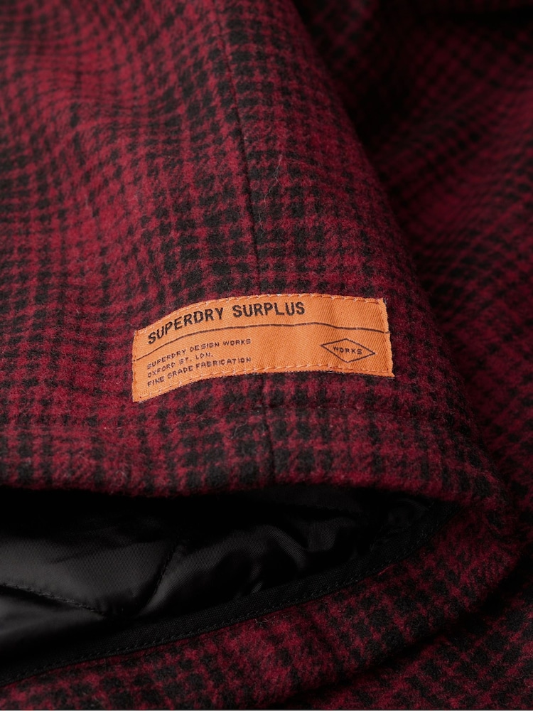 Superdry Scarlett Ombre Surplus Wool Check Zip Thru Jacket - Image 5 of 5