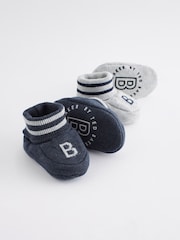 Baker by Ted Baker Baby Boys Knitted Booties Gift Set 2 Pack - Image 1 of 6