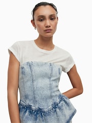AllSaints Blue Ady Denim Dress - Image 6 of 8
