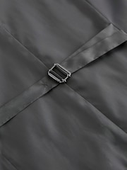 Black Regular Fit Nova Fides Italian Fabric Textured Waistcoat - Image 9 of 10