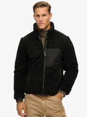 Superdry Black Relaxed Fleece Trekker Jacket - Image 1 of 6