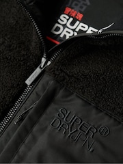Superdry Black Relaxed Fleece Trekker Jacket - Image 5 of 6