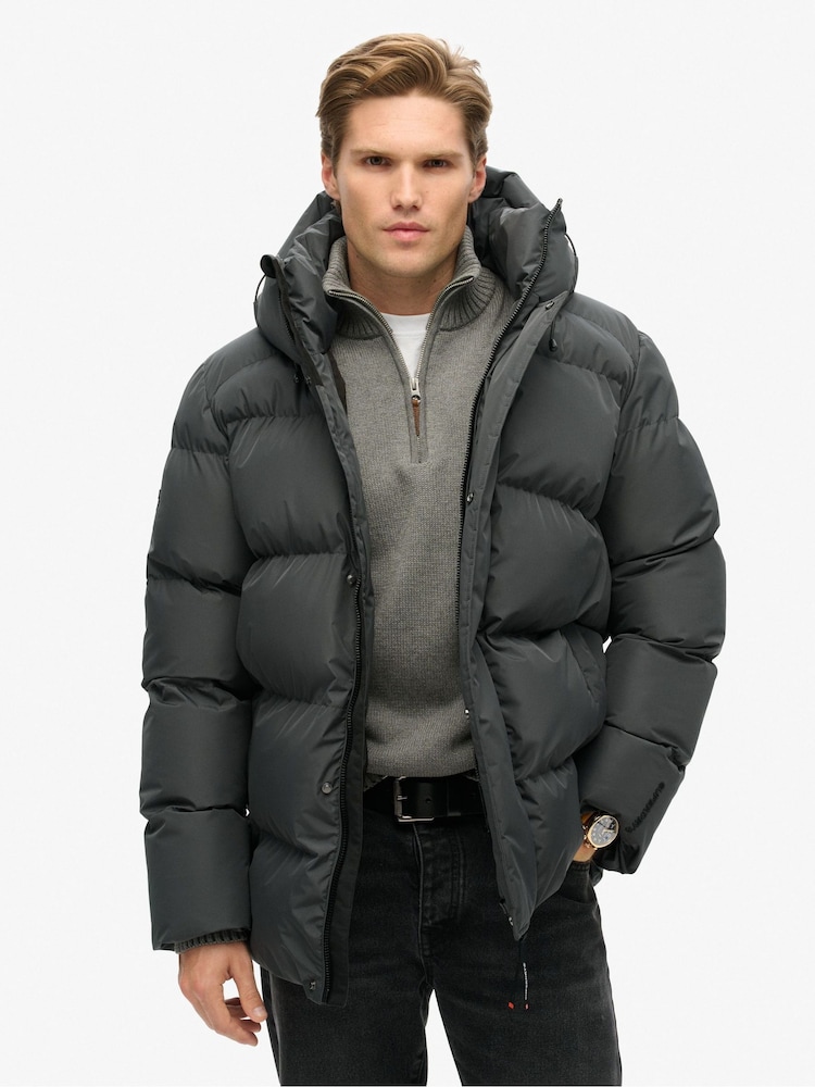 Superdry Ebony Hooded 5 Baffle Sports Puffer Jacket - Image 1 of 5