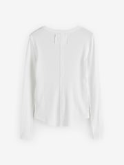 Free People White Jamie Long Sleeve Henley T-Shirt - Image 2 of 5