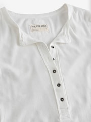 Free People White Jamie Long Sleeve Henley T-Shirt - Image 3 of 5
