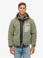 Superdry Seagrass Green Relaxed Fleece Trekker Jacket - Image 1 of 6