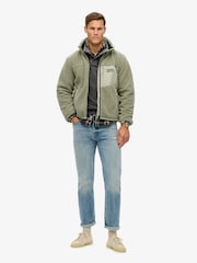 Superdry Seagrass Green Relaxed Fleece Trekker Jacket - Image 2 of 6