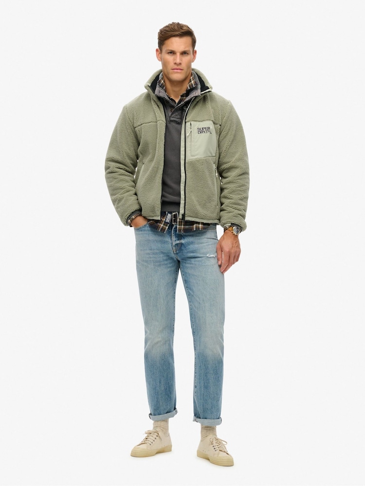 Superdry Seagrass Green Relaxed Fleece Trekker Jacket - Image 2 of 6