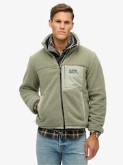 Superdry Seagrass Green Relaxed Fleece Trekker Jacket - Image 3 of 6