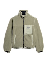 Superdry Seagrass Green Relaxed Fleece Trekker Jacket - Image 4 of 6