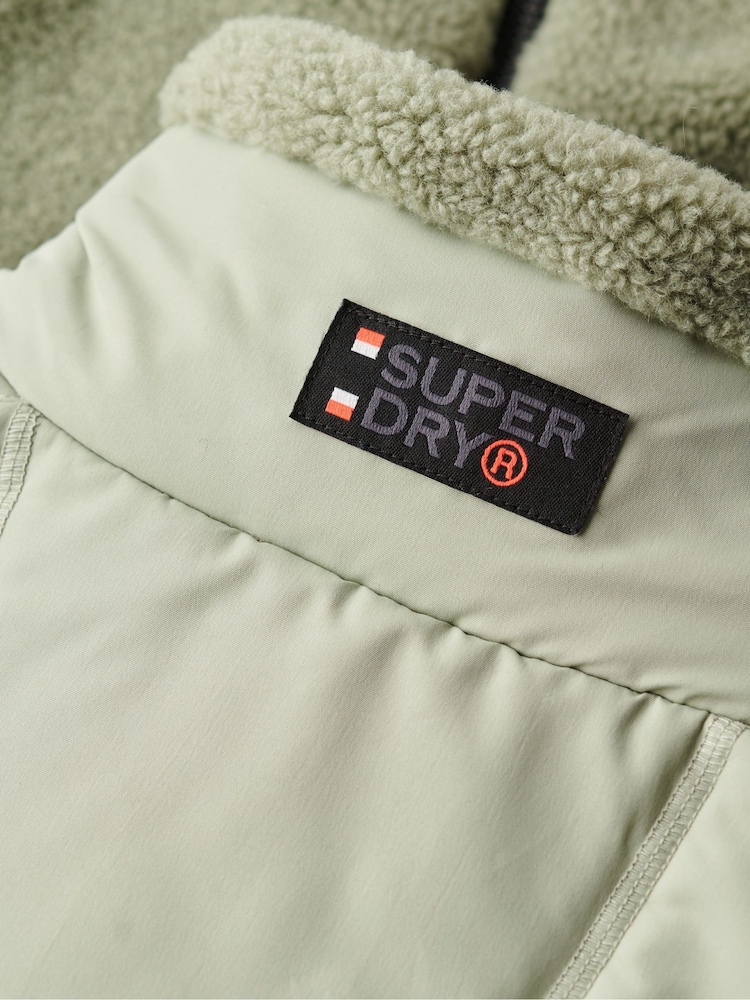 Superdry Seagrass Green Relaxed Fleece Trekker Jacket - Image 6 of 6