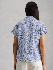 White Stuff Blue Orla Button Through Shirt - Image 3 of 6