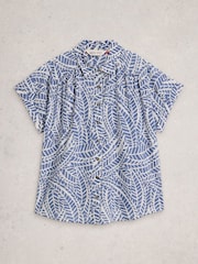 White Stuff Blue Orla Button Through Shirt - Image 5 of 6
