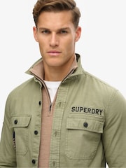 Superdry Olive Khaki 100% Cotton Long Sleeve Delta Shirt - Image 2 of 3