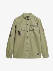 Superdry Olive Khaki 100% Cotton Long Sleeve Delta Shirt - Image 3 of 3