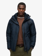 צבע נייבי-שחור/נייבי - Superdry ז'קט רוח עם קפוצ'ון, דגם Mountain - תמונה 3 מתוך 6
