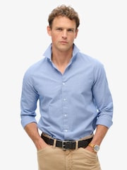 Superdry Colony Blue 100% Cotton Casual Long Sleeve Shirt - Image 1 of 4