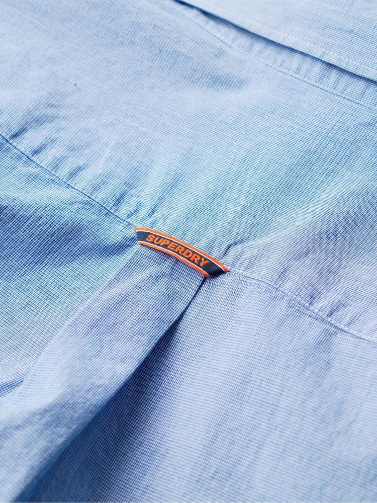 Superdry Colony Blue 100% Cotton Casual Long Sleeve Shirt - Image 4 of 4