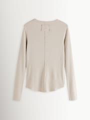 Free People Grey Jamie Long Sleeve Henley T-Shirt - Image 2 of 4