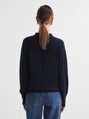 Reiss Navy Carly Wool Blend Button-Through Cardigan - Image 4 of 5