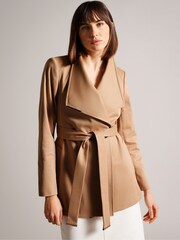 Ted Baker Brown Hip Length Rosiaas Wrap Trench Coat - Image 1 of 6