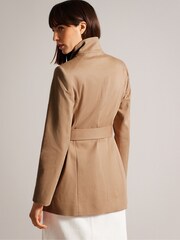 Ted Baker Brown Hip Length Rosiaas Wrap Trench Coat - Image 2 of 6