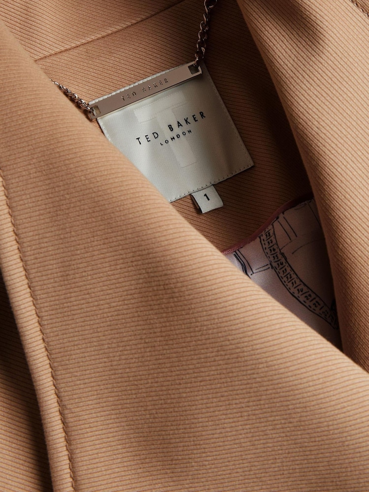 Ted Baker Brown Hip Length Rosiaas Wrap Trench Coat - Image 6 of 6