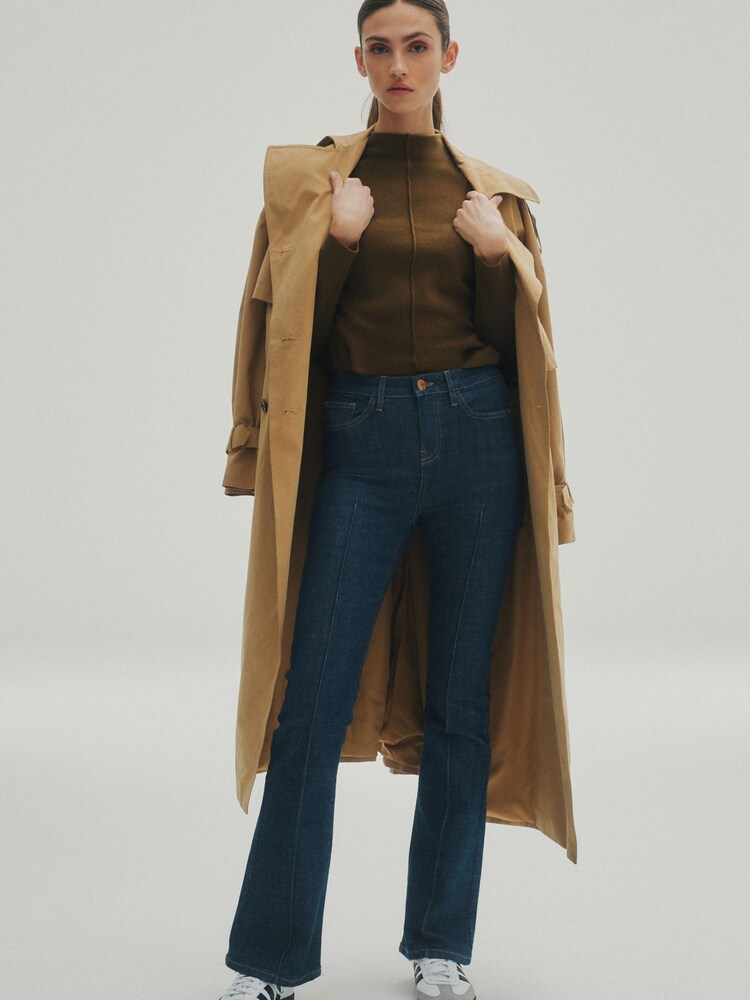 Rinse Blue Premium Seam Front Flare Jeans - Image 1 of 4