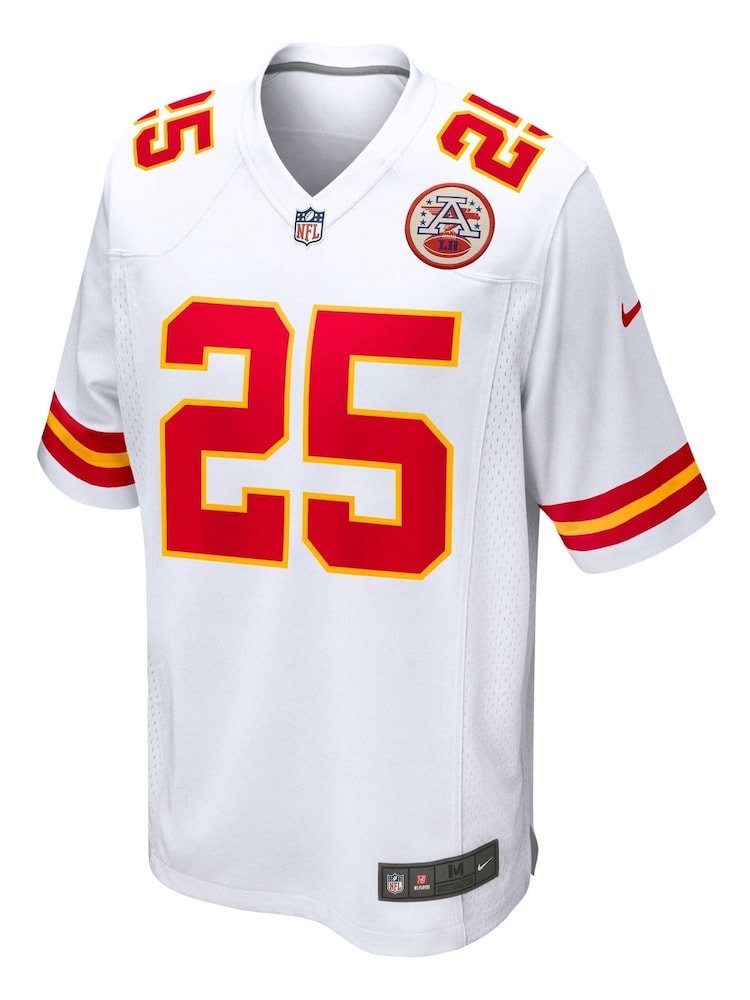 Nike White NFL Kansas City Chiefs Game Road Jersey - Clyde Edwards-Helaire - Image 2 of 3
