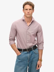 Superdry Red Mahogany 100% Cotton Casual Long Sleeve Shirt - Image 1 of 5