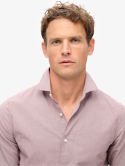 Superdry Red Mahogany 100% Cotton Casual Long Sleeve Shirt - Image 3 of 5