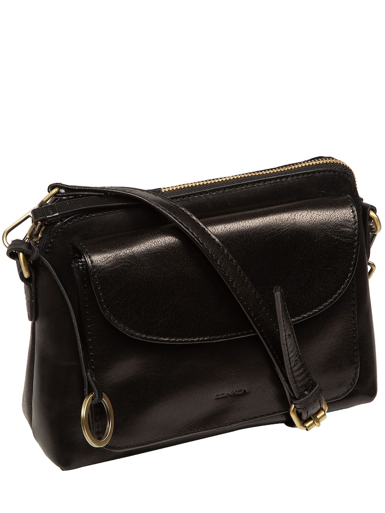 Conkca Black 'Starling' Leather Cross-Body Bag - Image 7 of 7 Conkca Black 'Starling' Leather Cross-Body Bag - Image 7 of 7