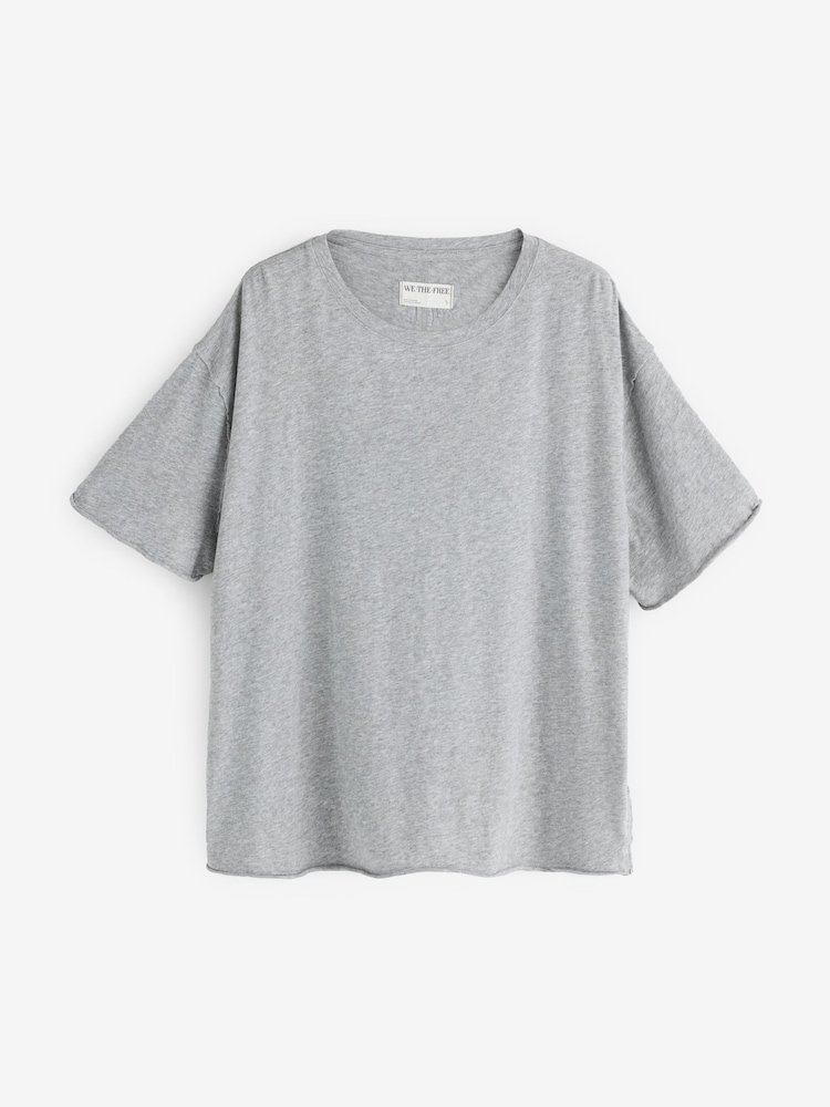 Free People Grey Nina T-Shirt - Image 1 of 5 Free People Grey Nina T-Shirt - Image 1 of 5