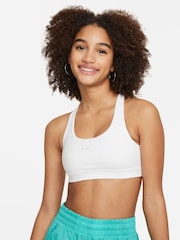 Nike White Dri-FIT Swoosh Support Bra - Image 1 of 4