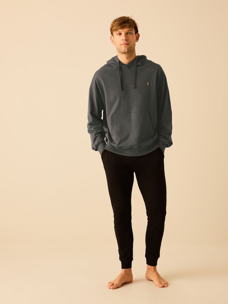 Slate Grey Lightweight Oversized Zip Up Hoodie - Image 2 of 10