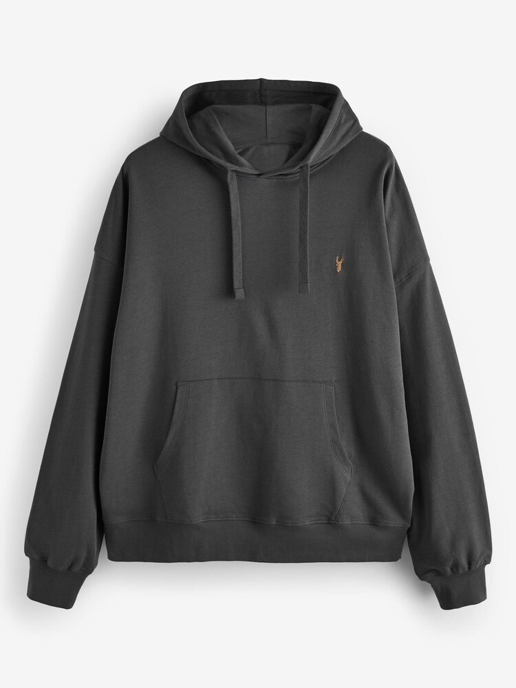 Slate Grey Lightweight Oversized Zip Up Hoodie - Image 8 of 10