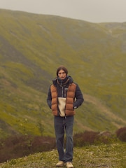 Superdry Navy Colourblock Hood Colour Block Sport Puffer Jacket - Image 5 of 10