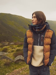 Superdry Navy Colourblock Hood Colour Block Sport Puffer Jacket - Image 7 of 10