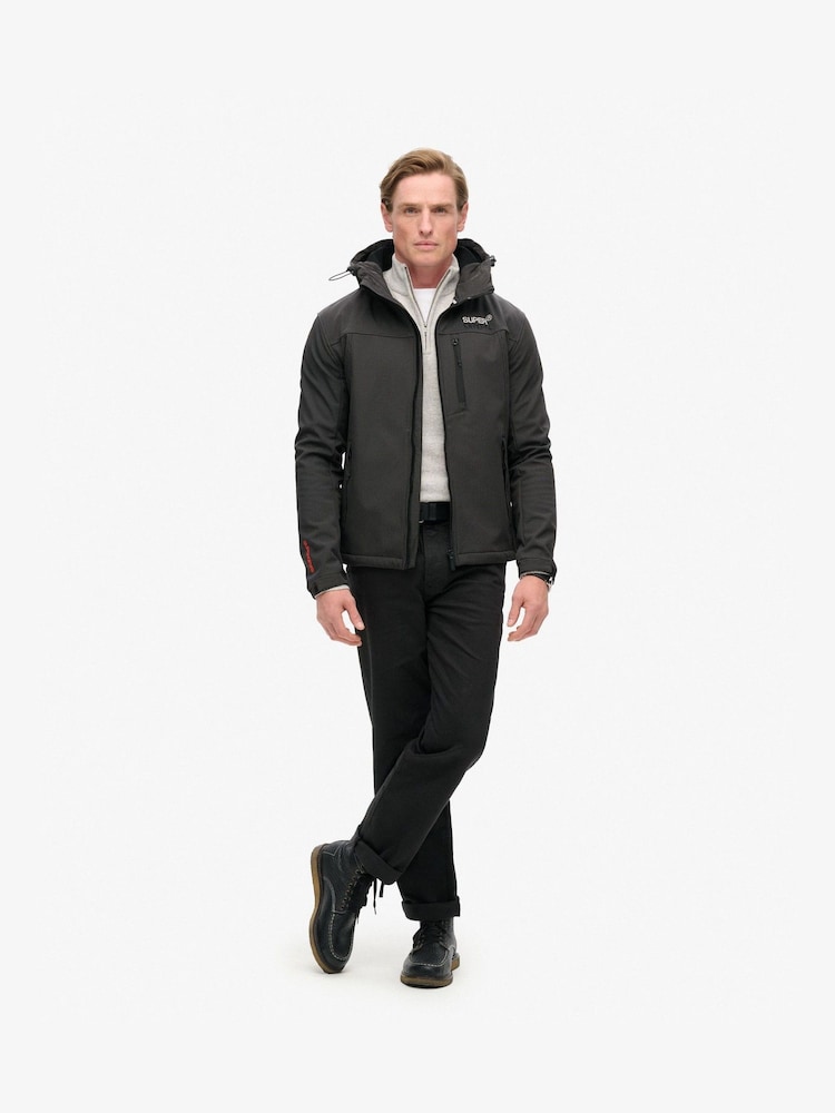 Superdry Black Hood Ripstop Softshell Trekker Jacket - Image 2 of 5