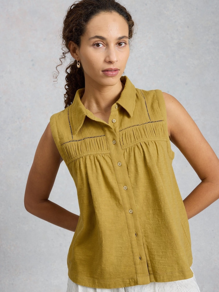 White Stuff Green Didi Double Cloth Shirt - Image 2 of 6