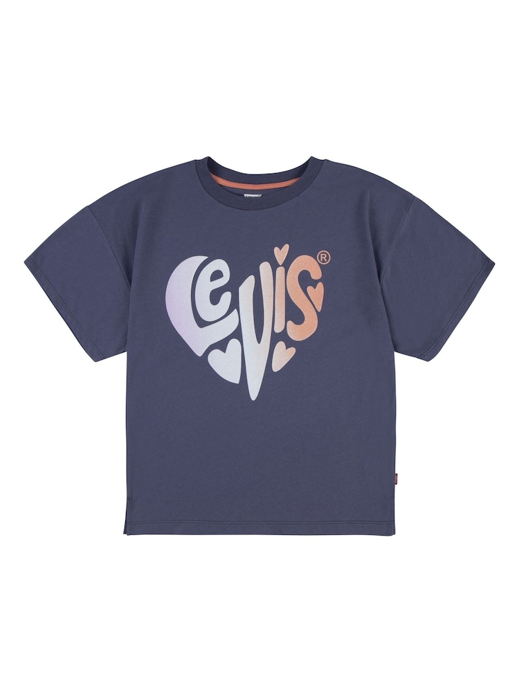 Levi's® Blue Heart Logo Oversized T-Shirt - Image 1 of 4 Levi's® Blue Heart Logo Oversized T-Shirt - Image 1 of 4